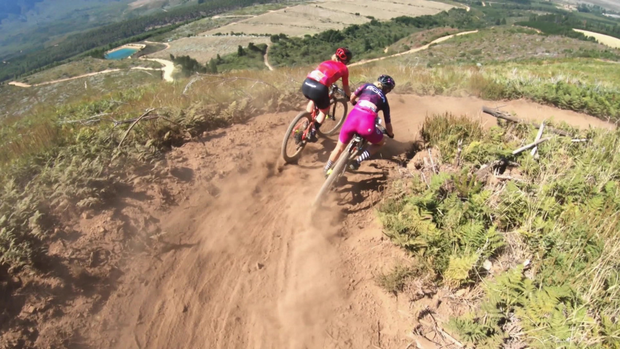 Mountainbike-Action in Südafrika