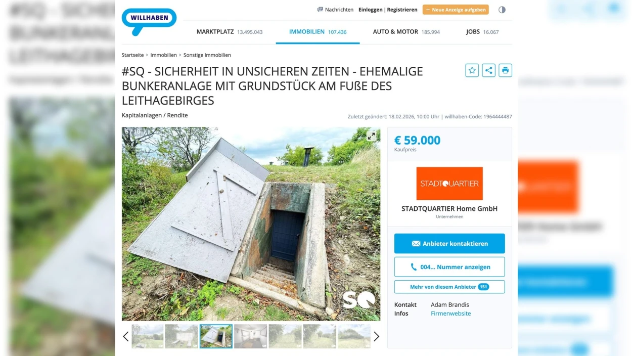 Bunkeranlage des Bundesheeres steht zum Verkauf