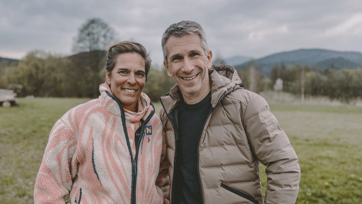 Christian Nehiba unterwegs mit Michaela Dorfmeister